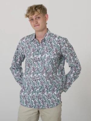 Forest Vine - Men's Floral Indian Cotton Shirt