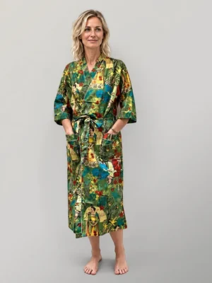 Frida Kahlo Emerald Kimono Robe