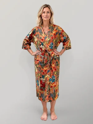 Frida Kahlo Tangerine Kimono Robe