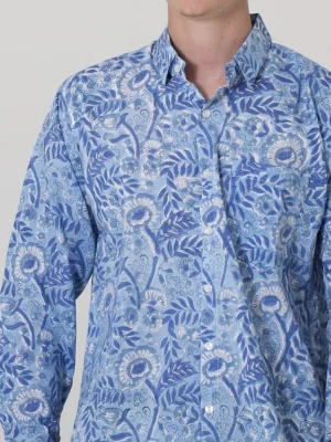 Frosted Sky Men's Indian cotton shirt - arm