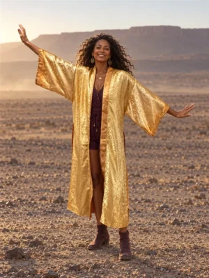 Gold Rush Kimono Robe
