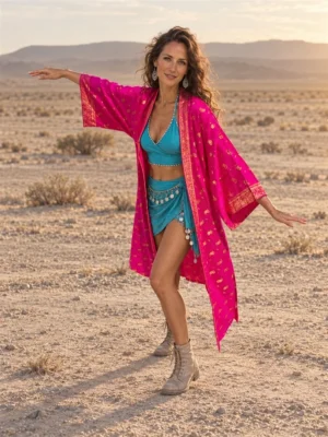 Pink Fizz Kimono Robe