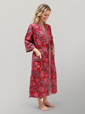 Scarlet Peony Kimono Robe